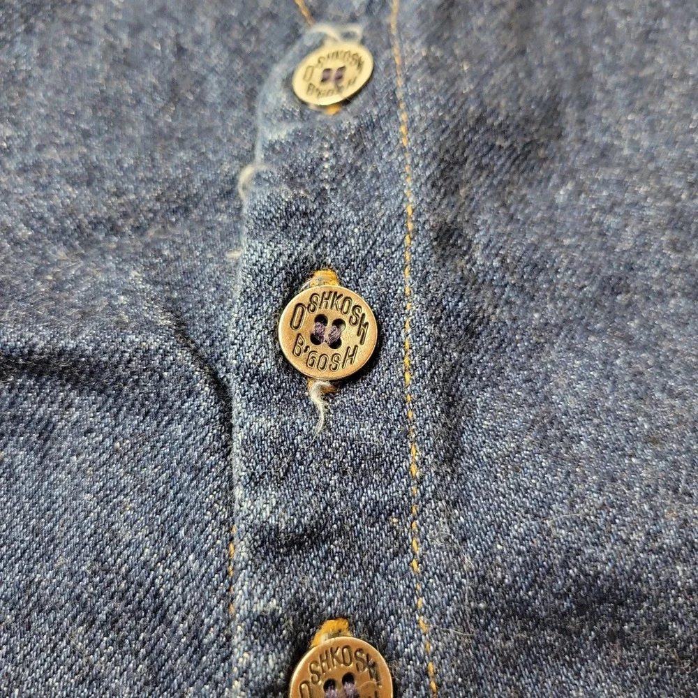 Vintage OshKosh Bgosh Denim Vest 3T Made in USA Dark Wash Western Blue